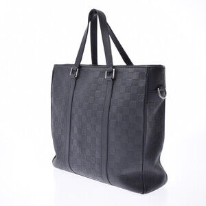 Louis Vuitton Infini Damier Bag Black Tote Leather Onyx Tadao